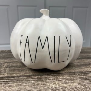 Rae Dunn Family White Ceramic Pumpkin